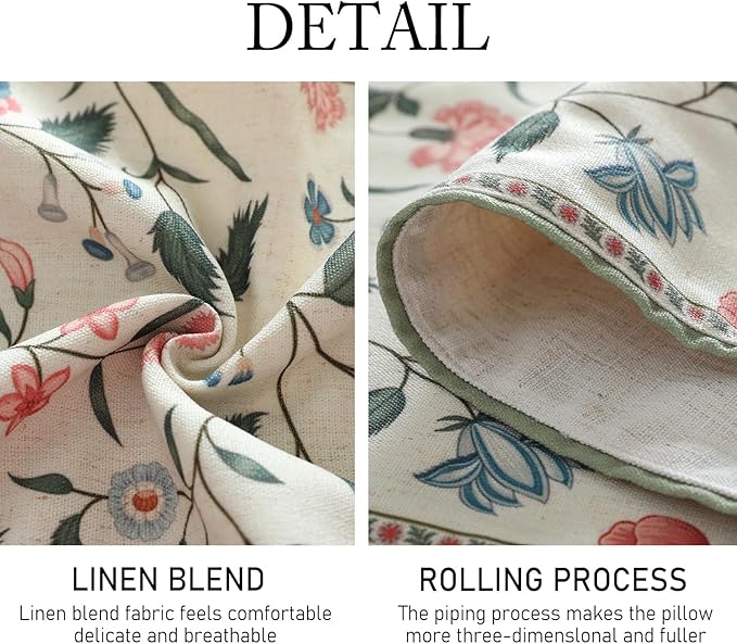 ISAENNE Designer Chinoiserie Elegant Linen Floral Table Runner 102 Inches Long,White Wrinkle Resistant Table Runners for Dining Tables,Thanksgiving,Kitchen Tables,Christmas,12"*102"-Daffy A