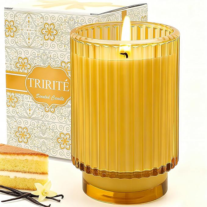 Vanilla Cupcake Scented Candle for Women & Men, Over 70 Hours Burning Soy Jar Candle for Home Scented, Aromatherapy Scented Candle Ideal for Creating Relaxing Ambience & Holiday Gifting