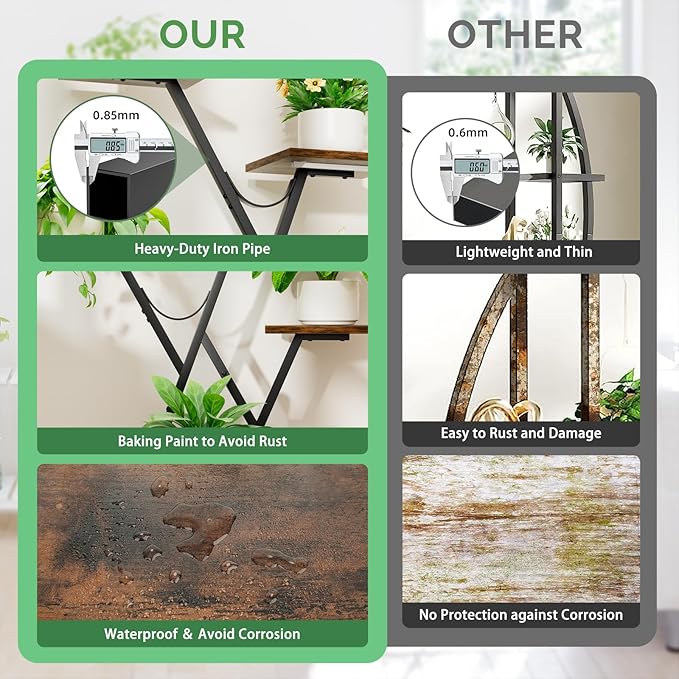 Plant Stand Indoor with Grow Lights, 44" Corner 5 Tiered Plant Shelf for Indoor Plants Multiple，Flower Stand Display Rack for Living Room, Patio, Balcony