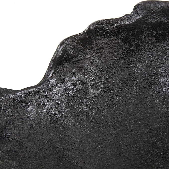 Howard Elliott Aged Bronze Broken Edge Decorative Bowl for Table Centerpiece, Matte Gray Aluminum Bowl with Sculpted Edges, Modern Accent Decor for Home & Living Room, 15.5 x 15.75 x 7 Inch, Large