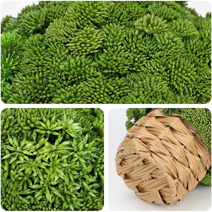 Briful Succulent Plants Artificial Small Faux Succulents Arrangement in Woven Basket Fake Silk Plants Indoor for Home Office Table Centerpiece Shelf Bathroom Decor