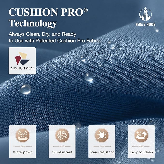 HERA'S HOUSE High Back Patio Furniture Set with 5.5" Thick Cushions, 5 Pieces Wicker Outdoor Conversation Sofa Sets with Swivel Chairs, Comfy Waterproof Deck Lawn Backyard Furniture, Navy Blue