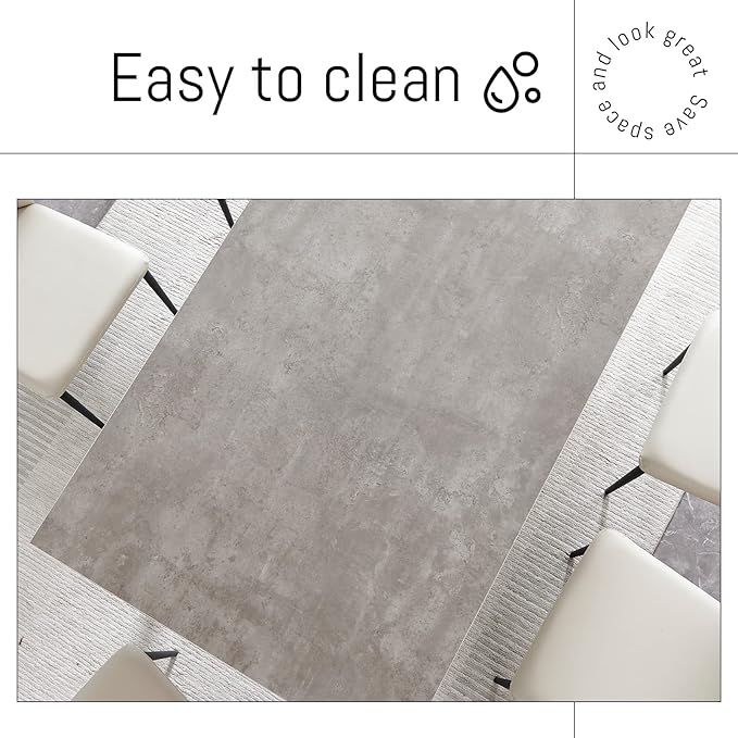 ZckyCine 59'' Modern 5-Piece Dining Table and Chair Combination, Rectangular Wooden Dining Table Includes 4 Pu Leather Chairs, Comfortable 4-6 Seats, Suitable for Dining, Kitchen, Apartment