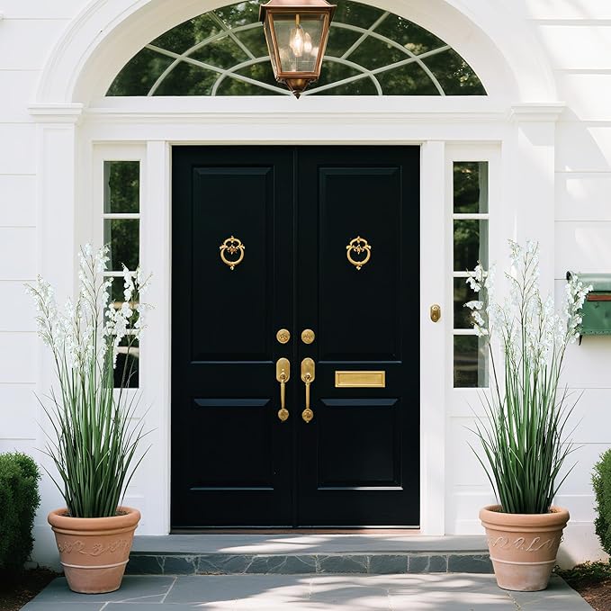 Green Onions Home Decor Fake Plants Lily of The Valley Snake Plant Home DéCor Accents Artificial Grass Room Decor Artificial Plants Indoor Artificial Grass 47“ （2PCS ） White