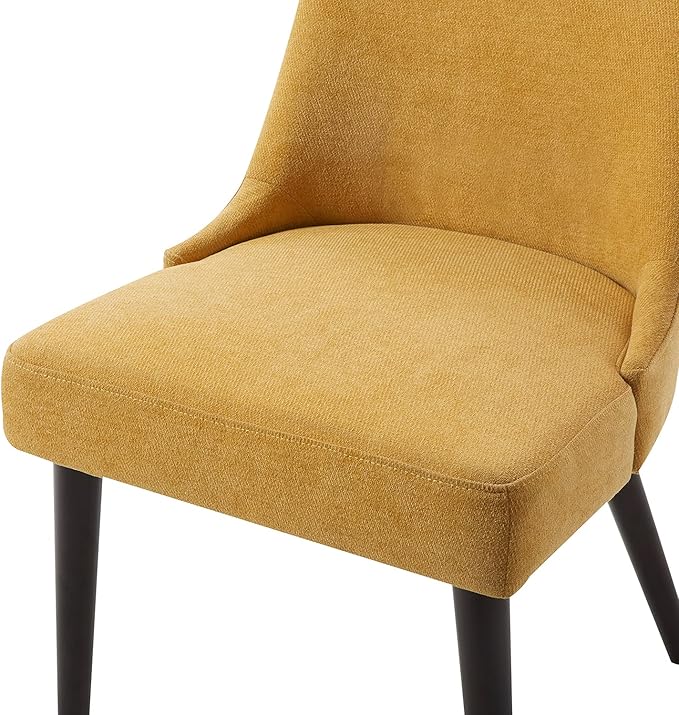 CHITA Mid-Century Modern Dining Chair, Upholstered Fabric Accent Chair, Set of 2,Canary Yellow in Fabric