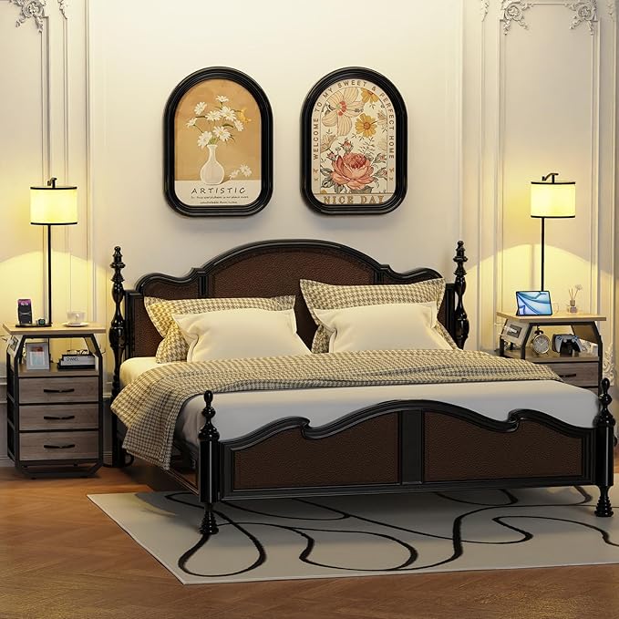 Floor Lamp with Table Set of 2, End Tables with Lamps Attached 3-Color Temperature Bulb, Side Table with Lamp with 3 Drawers & Charging, Lamps Tables Combo for Bedroom, Dorm Apartment - Greige