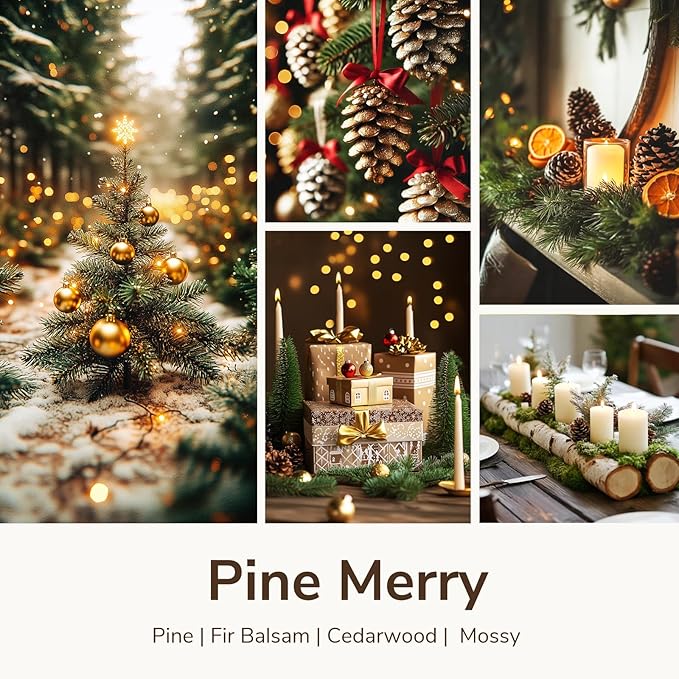 Goodpick Pine Merry Scented Candle, Soy Wax 22oz 120H Long Burning, Festive Pine Forest with Cedar & Juniper, Holiday Home Aromatherapy Candles