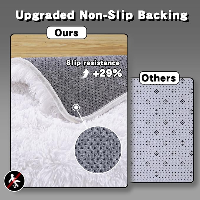 5x7 Area Rugs for Living Room, White Fluffy Shaggy Rug Soft Carpets, Rugs for Bedroom Nursery Kids Room Dorm Home Decor Aesthetic