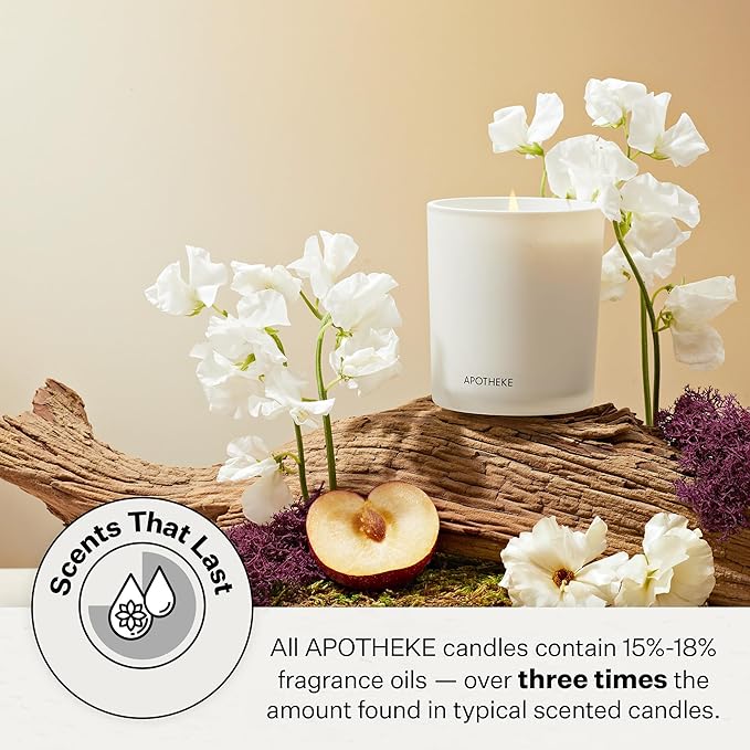 Apotheke 3-Wick Scented Candles for Home, Earl Grey Bitters - 26 oz Soy Wax Aromatherapy Jar Candle Gift for Women - Long-Lasting Fragrance with Perfume-Grade Essential Oils - Bergamot, Peony & Lemon