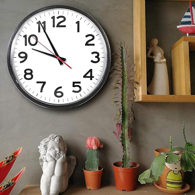 Ultimate Wall Clock | 14 Inch | Modern | Quartz | Analog | Home | Office | School | Gym | Indoor | Outdoor | Near Silent | Unbranded | Classic | Black | Battery Operated | Modern Décor