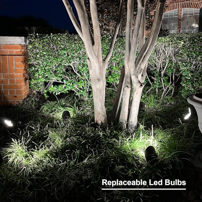 GOODSMANN Low Voltage Spot Light Landscape Lighting 5W LED 6500K for Outdoor Lighting with Metal Spike and Connector Garden, Pathway, and Driveway 9121-16102-01A