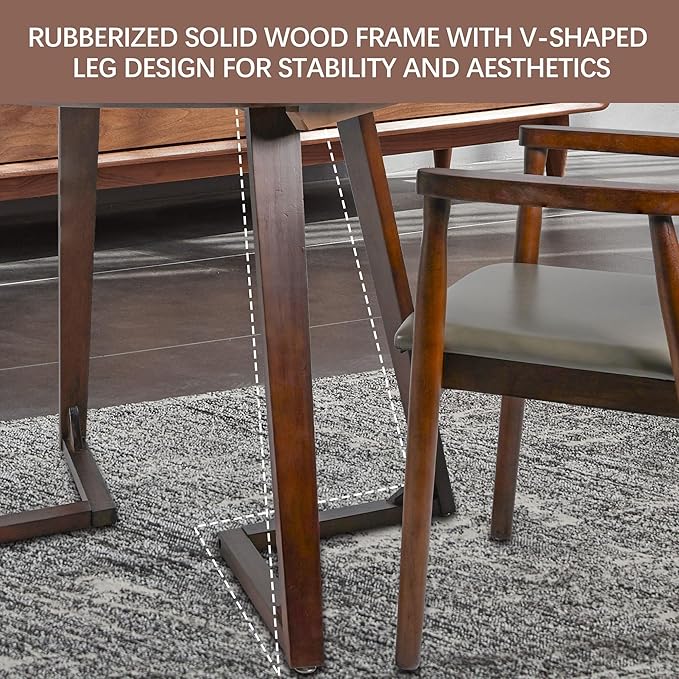 Round Rubber Solid Wood Dining Table 24" - Mid Century Modern Style Space Saving Design as Living Room/Dining Room/Kitchen/Meeting/Coffee Table,Easy to Assemble