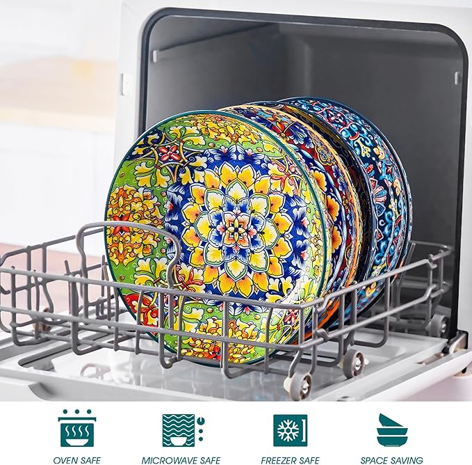 vancasso Pasta Bowls, 42 oz Ceramic Salad Bowls of 4,Large Corlorful Serving Bowls for Kitchen, Dishwasher & Microwave Safe Soup Bowls, Pasta Plates