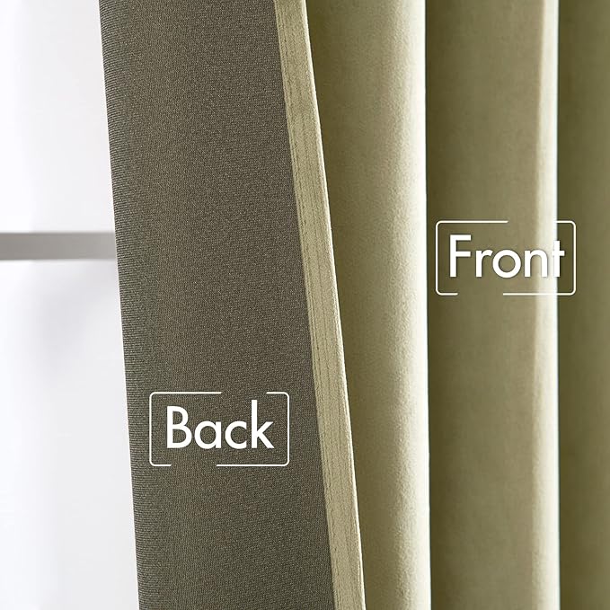 MIULEE Velvet Curtains 84 inches 2 Panels - Luxury Blackout Curtains for Bedroom Living Room Thermal Insulated Super Soft Window Drapes Rod Pocket & Back Tab, Sage Green, W52 x L84 inches