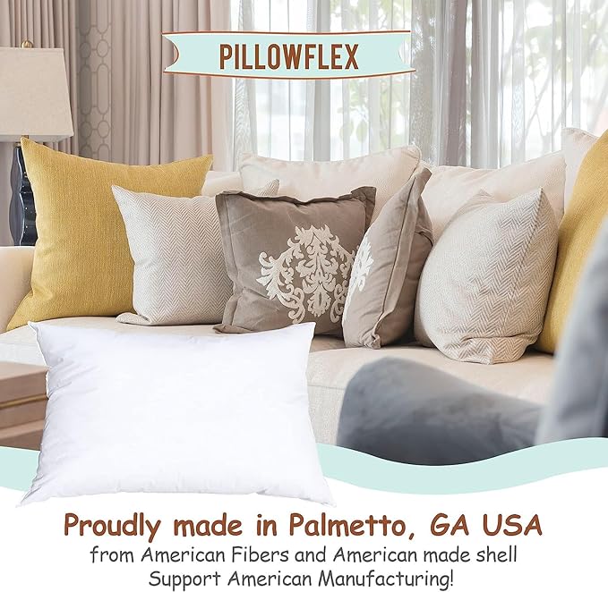 Pillowflex Synthetic Down Pillow Insert - 12x22 Down Alternative Pillow, Ultra Soft, Small Rectangle, Lumbar, Travel, Neck, Sleeping Pillow - 1 Decorative Pillow Form