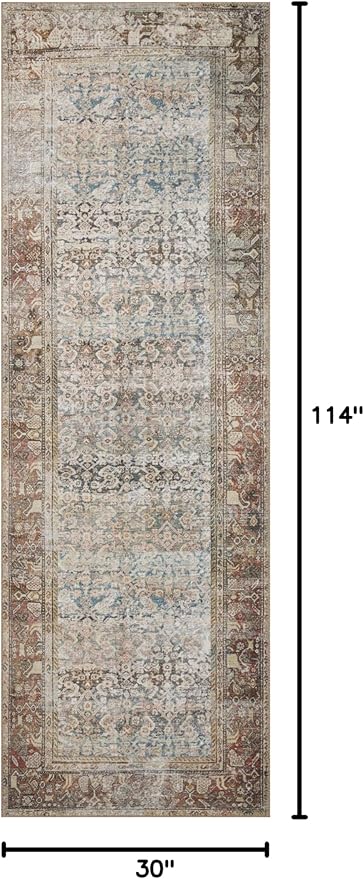 Loloi Amber Lewis Georgie Collection GER-09 Multi/Spice 2'-6" x 9'-6", .19" Pile Height, Runner Rug