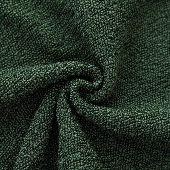 Foindtower Set of 2, Decorative Textured Boucle Throw Pillow Covers Accent Solid Pillow Cases Neutral Cozy Couch Cushion Case for Chair Sofa Bedroom Living Room Home Decor 24x24 Inch Pine Green