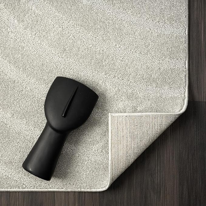 LUXE WEAVERS Modern Geometric Wave Gray 8x10 Area Rug