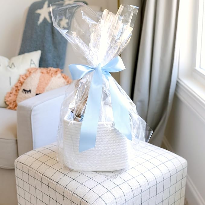 NaturalCozy Storage Cubes 9”x9”x7”Cotton Rope Woven Baskets for Organizing 3-Pack | 9 Inch Cube Storage Bin | Small Basket for Shelf Nursery, Pantry, Decorative Plant, Bathroom Closet, Toy Gift