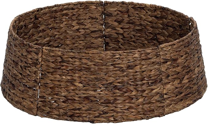 Christmas Tree Collar, 28’’ D Handmade Water Hyacinth Christmas Stand Tree Collar Basket Base Cover for Holiday Decoration