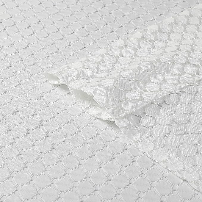 VISIONTEX Warp-Knitted Window Curtain Panels, Decor Light Filtering Semi Window Drapes Rod Pocket for Bedroom Living Room, Set of 2, 54 x 95 inch