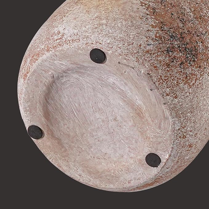 Sunddo 10 Inch Rustic Terracotta Ceramic Vase, Farmhouse Vintage Flower Vase with Handle, Centerpiece Table Decorations, Living Room Kitchen Bedroom Desk Shelf Decor Gift