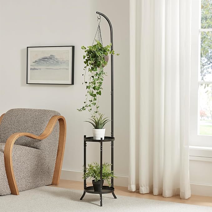 3 Tier Metal Plant Stands, Metal Corner Tall Plant Stands for Multiple Plants, Modern Flower Pot Holder Shelf Display Rack