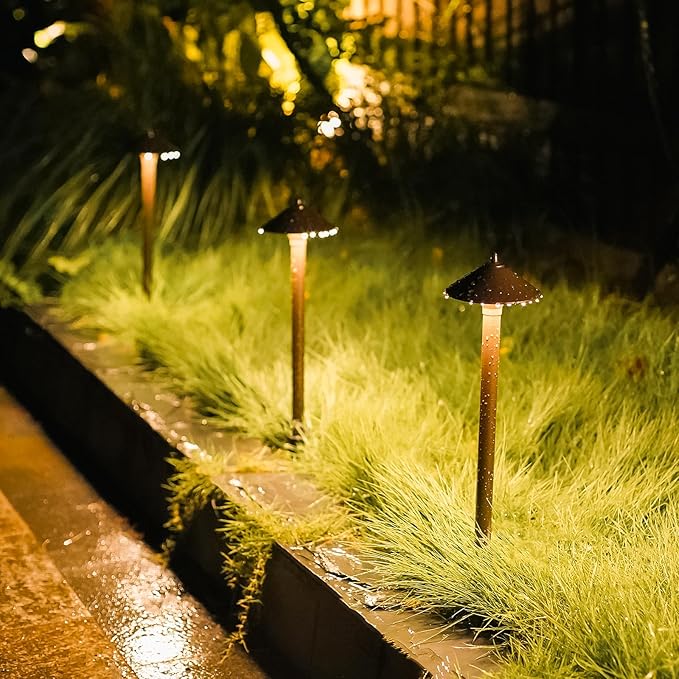 Pro Style Light Decorative Pathway Landscape Lights, 10W Low Voltage Path Yard Light 2700K Warm White, 1PK Aged Brass by Malibu 8308-9103-01