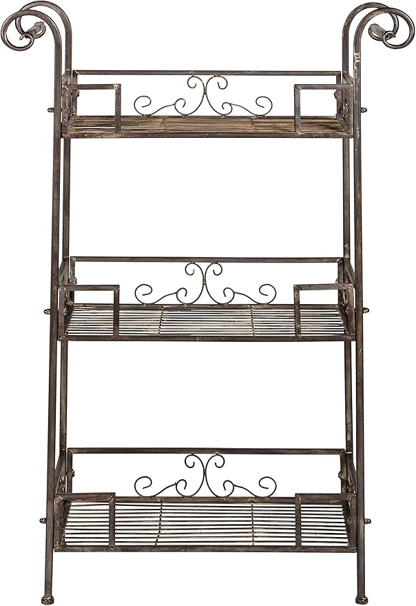 SAFAVIEH Outdoor Collection Noreen Antique White 3 Tier Shelf