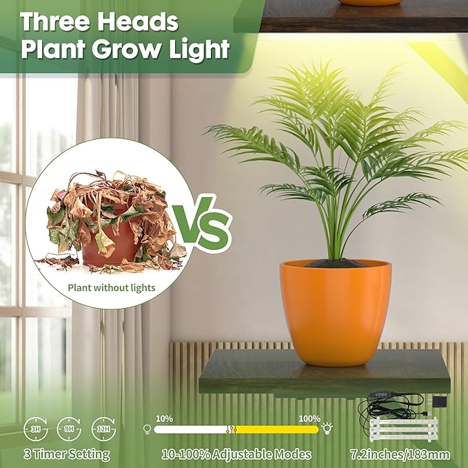 8-Tier Plant Stand Indoor with Grow Light, MDF Plant Shelf Indoor for Multiple Plants Space Saving, 59” Tall Metal Plant Rack for Corner, Living Room, Patio, Garden.