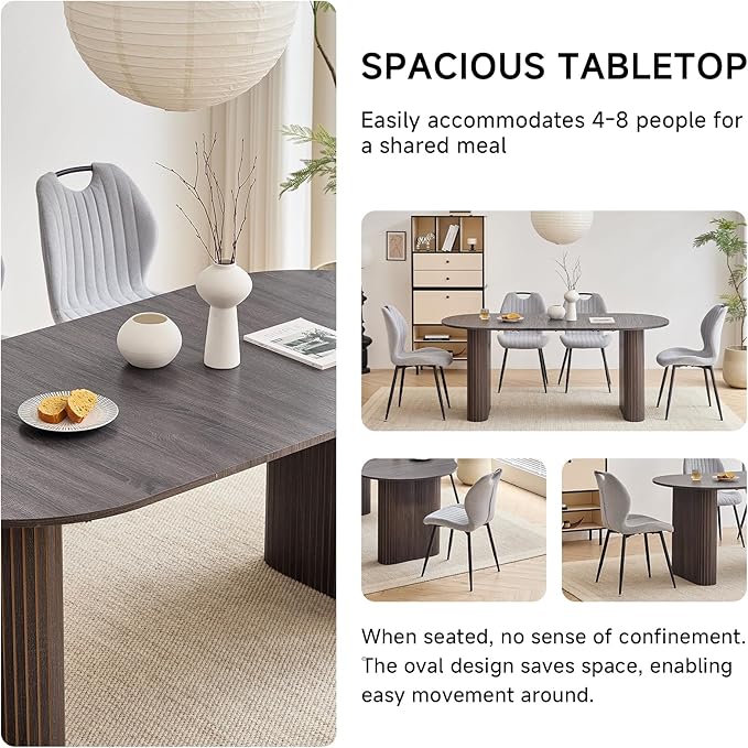 5-Piece Dining Table Set for 4 6 People with Heavy Duty Legs, Dining Room Table Chairs Set for Living Room, Kitchen, Apartment