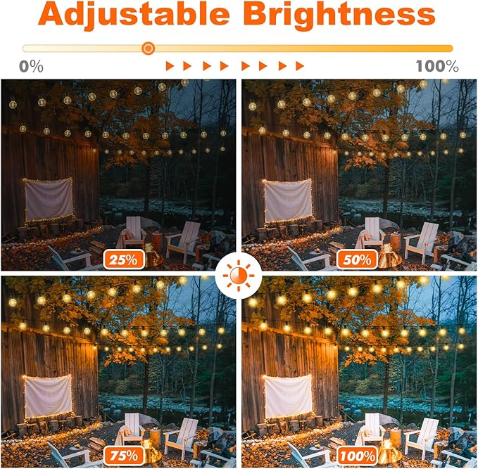 150FT LED Outdoor String Lights with 3 Color Lights, Dimmable String Lights for Outside with Remote, G40 Globe Waterproof Patio Lights with 75+2 Shatterproof Bulbs for Party Backyard BBQ House Camping