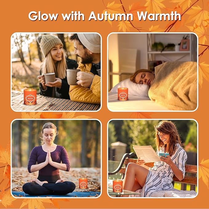 Hello Fall Scented Candle – 9 oz Soy Wax in Travel-Friendly Reusable Tin, Non-Toxic & Clean Burning, 50-Hour Burn – Cozy Autumn Fragrance, Holiday Gift & Fall Decor for Women & Men