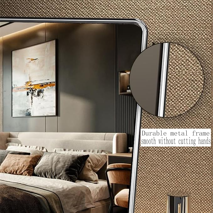 Desktop Vanity Makeup Mirror Portable Standing Mirror with Metal Stand 90°Adjustable Rectangular Desk Table Mirrors Good for Bedroom Living Room Shower Room Office