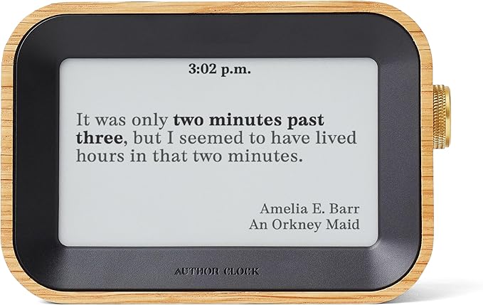 Author Literary Quote Clock – Tells Time Using Book Quotes | Unique Gift for Book Lovers | New Quote Every Minute Clock Vol 1