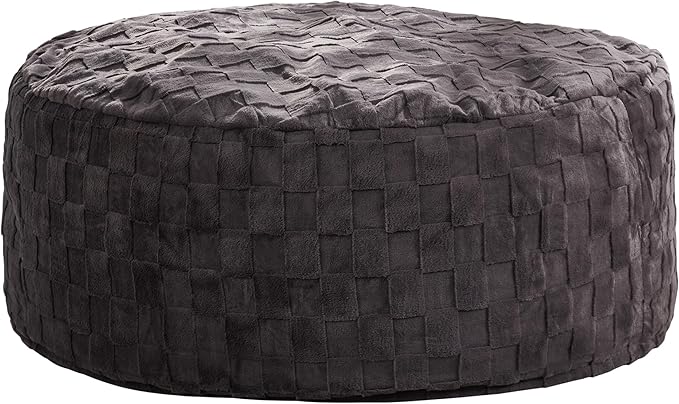 Hobestluk Bean Bag Chairs Beanbag Chair with Filler Adult Bean Bags with Fluffy Cover, Giant Bean Bag Chairs for Adults for Living Room, Bedroom (Dark Grey, 5FT - 50” x 50” x 24”)