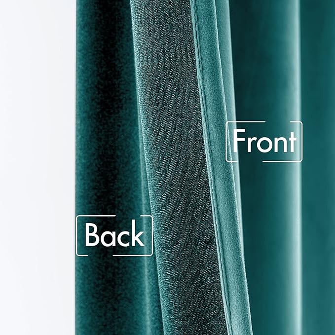 MIULEE Teal Velvet Curtains 90 inches 2 Panels - Luxury Blackout Curtains for Bedroom Living Room Thermal Insulated Super Soft Window Drapes Rod Pocket & Back Tab, W 52 x L 90 inch