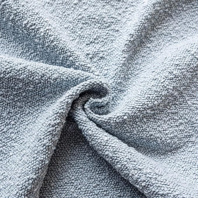 Foindtower Pack of 2 Modern Textured Boucle Throw Pillow Covers Accent Solid Decorative Pillow Cases Cozy Woven Couch Cushion Case for Chair Sofa Bed Living Room Home Decor, 18 x 18 Inch, Light Blue