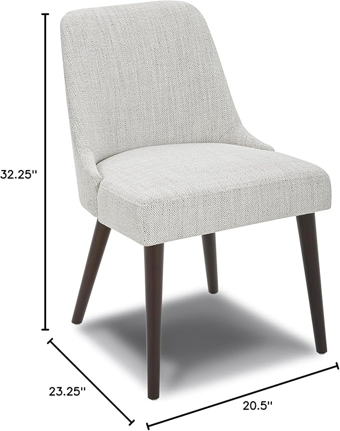 CHITA Mid-Century Modern Dining Chair, Upholstered Fabric Accent Chair,Set of 2, Ivory