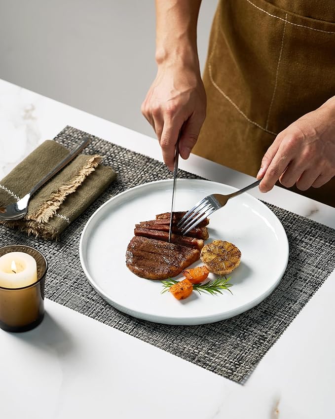 Famiware Mars Plates and Bowls Set, 18 Pieces Dinnerware Sets, Dishes Set for 6, White