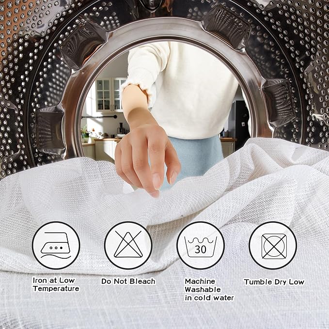 MYSKY HOME Natural Living Room Curtains 2 Panel Set Silver Soft Cotton Blend Semi Sheers Light Filtering Back Tab Privacy Drapes for Patio Pergola Gazebo Nice Vertical Elegant Style, 50 x 95 Inches