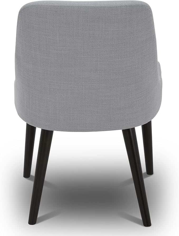 CHITA Mid-Century Modern Dining Chair, Upholstered Fabric Accent Chairs, Set of 2, Light Grey in Performance Fabric