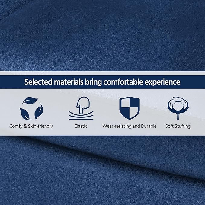 Yaheetech Velvet Accent Chair, Modern and Comfortable Armchairs, Upholstered Barrel Sofa Chair for Living Room Bedroom Waiting Room, Blue