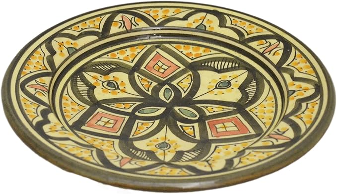 Ceramic Plates Moroccan Handmade Appetizer Tapas Serving Decorative 8 inches Round