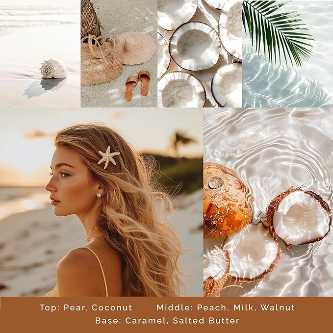 Coconut Scented Candle - 100% Natural Soy Wax - Large 3 Wick Jar Candle - Up to 40 Hours Burning Time - Aromatherapy Candles for Home - Housewarming Gift for Women and Men