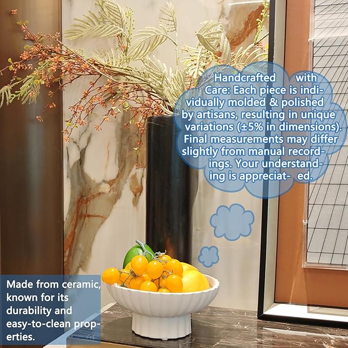 Small Footed Decorative Bowl Ceramic Modern Pedestal Bowl,Function beautifully as a catch-all bowl for keys, coins, or jewelry near entryways for Home Organization Home Decor,Approx Capacity 2 Cups