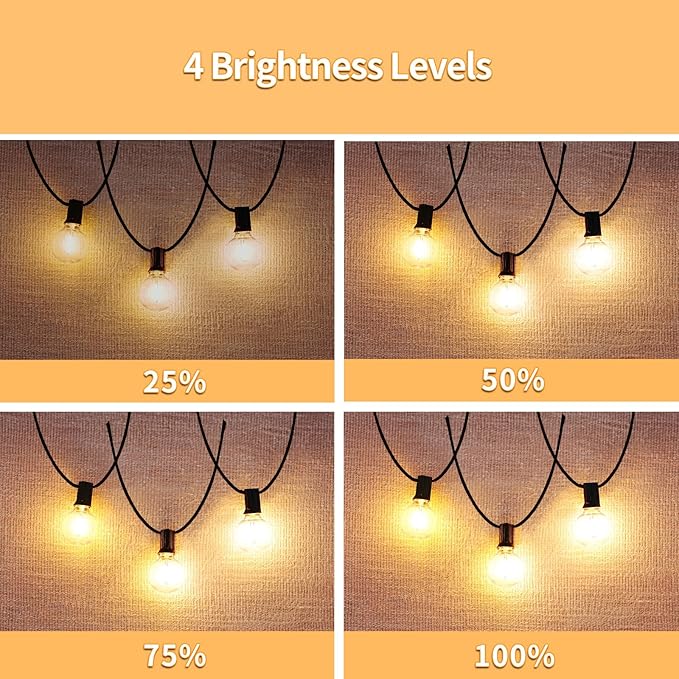 100ft String Lights with Remote, 50+2 LED Bulbs Dimmable Patio Lights Outdoor, 24V Waterproof Plug, G40 Hanging Light for Outside Deck Garden Backyard Porch Party Decor