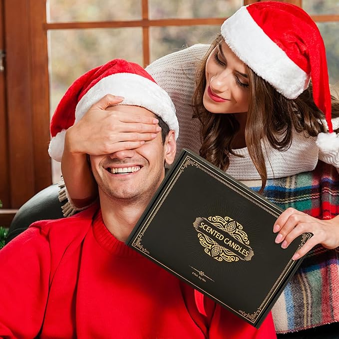 Scented Candles Gift Sets for Men, 6 Pack Soy Candles for Home Scented, Dad Gifts for Fathers Day, Boyfriend, Men Candles Sets Scents of Lavender/Oak/Sandalwood/SmokedVanilla/Leather/Freesia