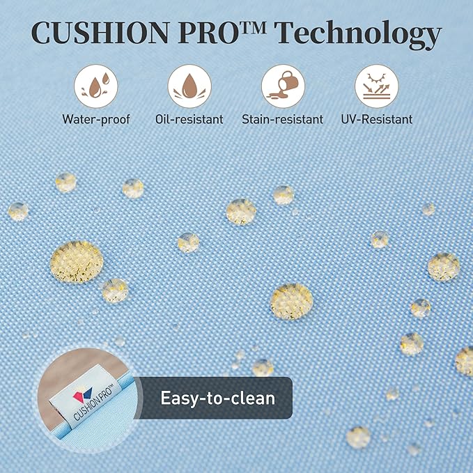 6 Piece Metal Outdoor Patio Furniture Set, Patio Conversation Set 1 3-Seater Sofa, 2 Rocking Chair, 2 Leg Chair with 5.75" Thick Cushion and Coffee Table, Backyard Furniture Set, Blue