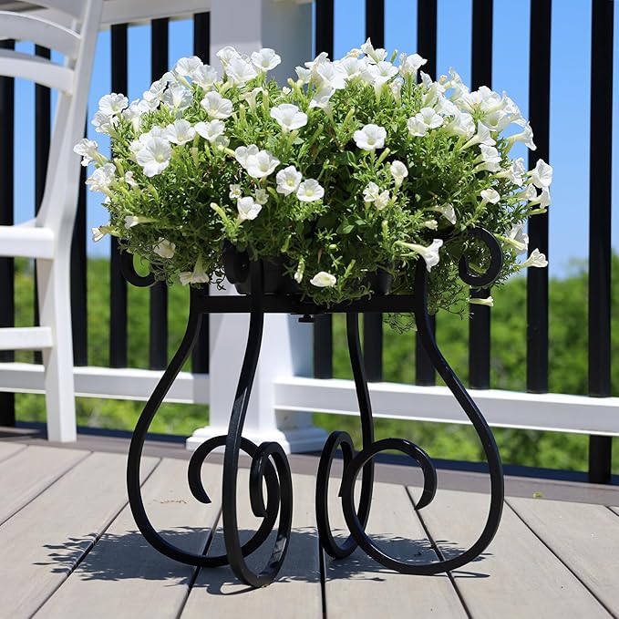 Gardien Adjustable Plant Stand Indoor Outdoor, Mid Century Modern Medal Holder for Large Planters